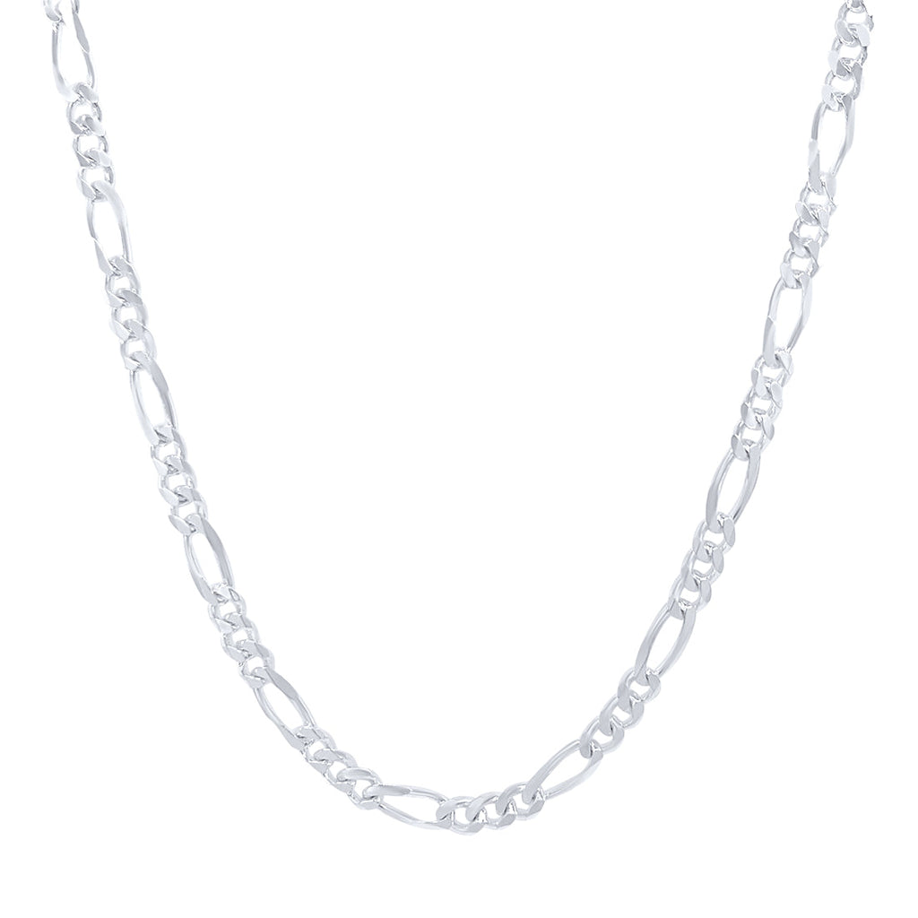 55cm 4mm Width Figaro Necklace in Sterling Silver