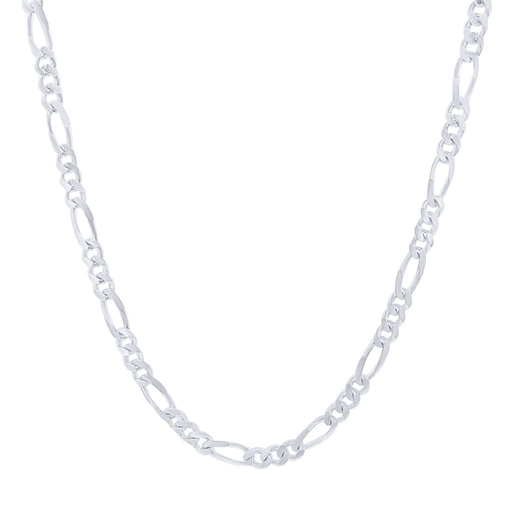 55cm 4mm Width Figaro Necklace in Sterling Silver