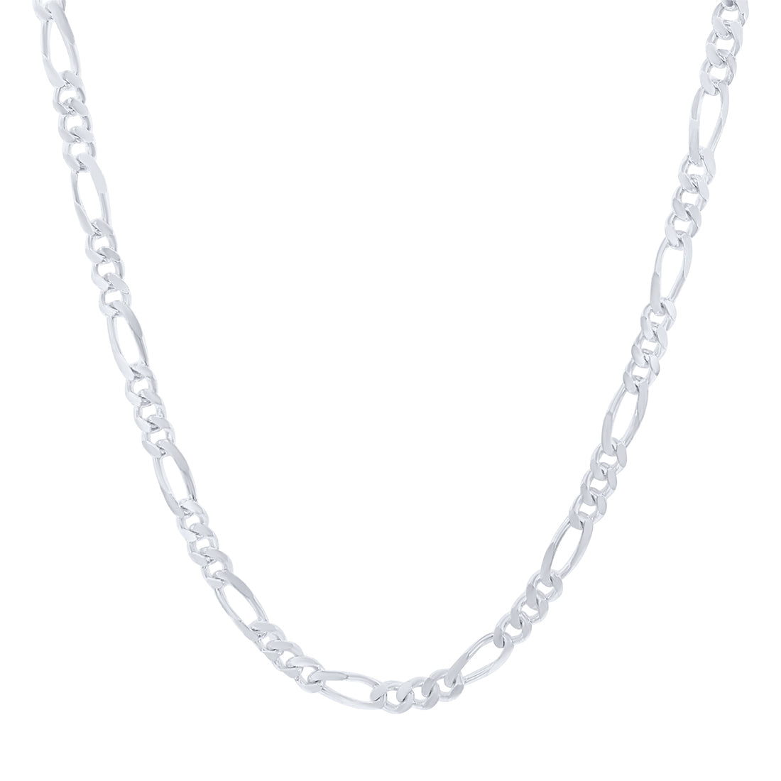 55cm 4mm Width Figaro Necklace in Sterling Silver