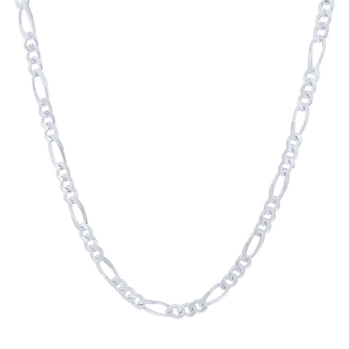 55cm 4mm Width Figaro Necklace in Sterling Silver