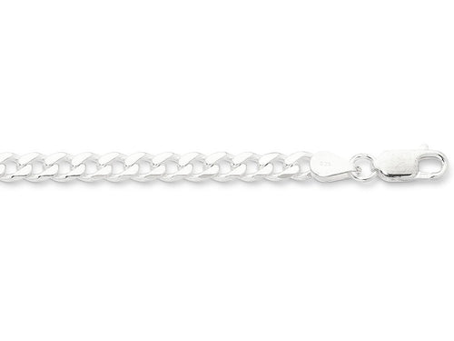 50cm 5.4mm Width Flat Curb Necklace in Sterling Silver