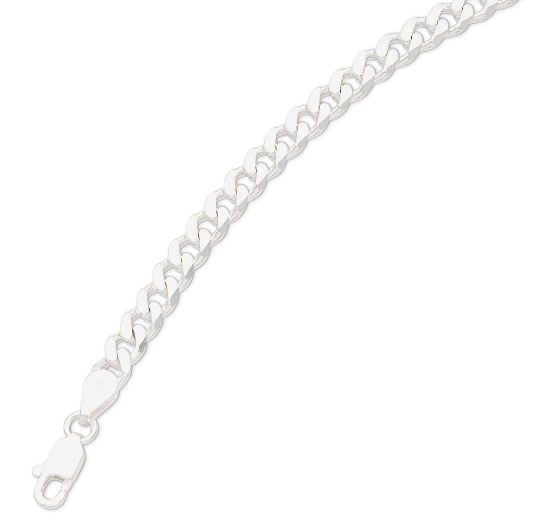 55cm 5.4mm Width Flat Curb Necklace in Sterling Silver