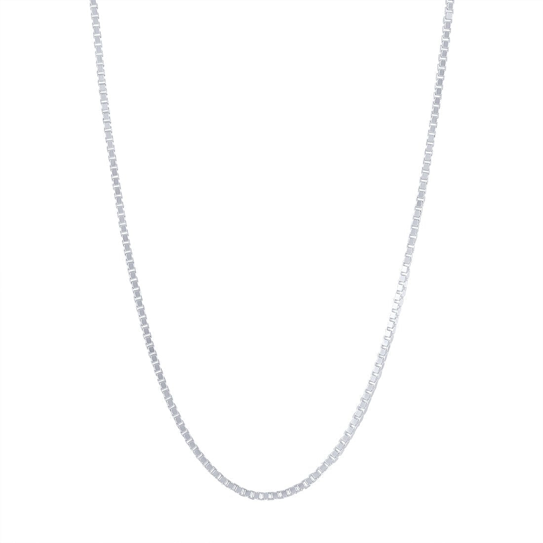 60cm 2mm Width Box Chain Necklace in Sterling Silver