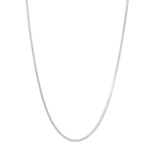 60cm 2mm Width Box Chain Necklace in Sterling Silver