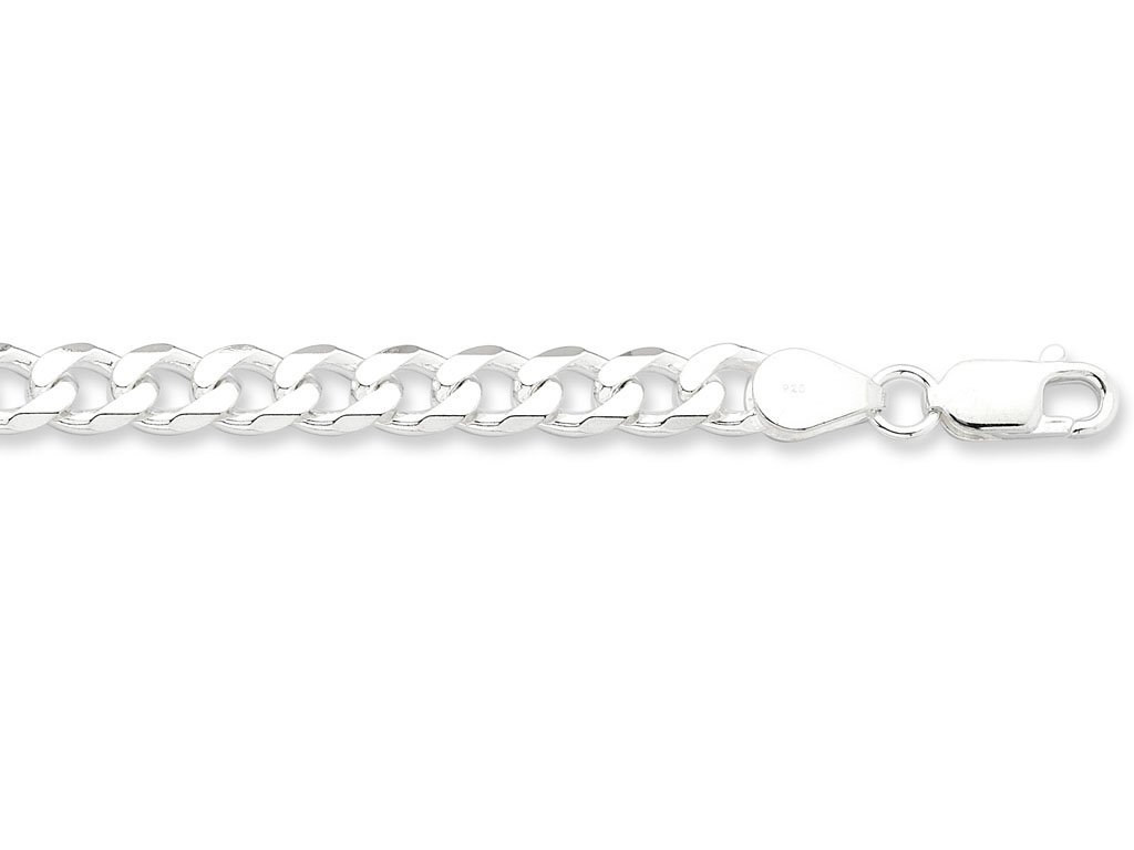 50cm 6.5mm Curb Chain Necklace in Sterling Silver