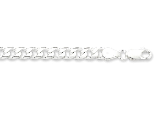 50cm 6.5mm Curb Chain Necklace in Sterling Silver