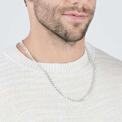 60cm 5.5mm-6mm Curb Chain Necklace in Sterling Silver