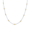 45cm Two Tone Ball Station Necklace in Sterling Silver