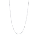 3mm Ball Station Box Chain Necklace in Sterling Silver 45cm