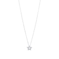 45cm Cubic Zirconia Open Star Pendant Necklace in Sterling Silver