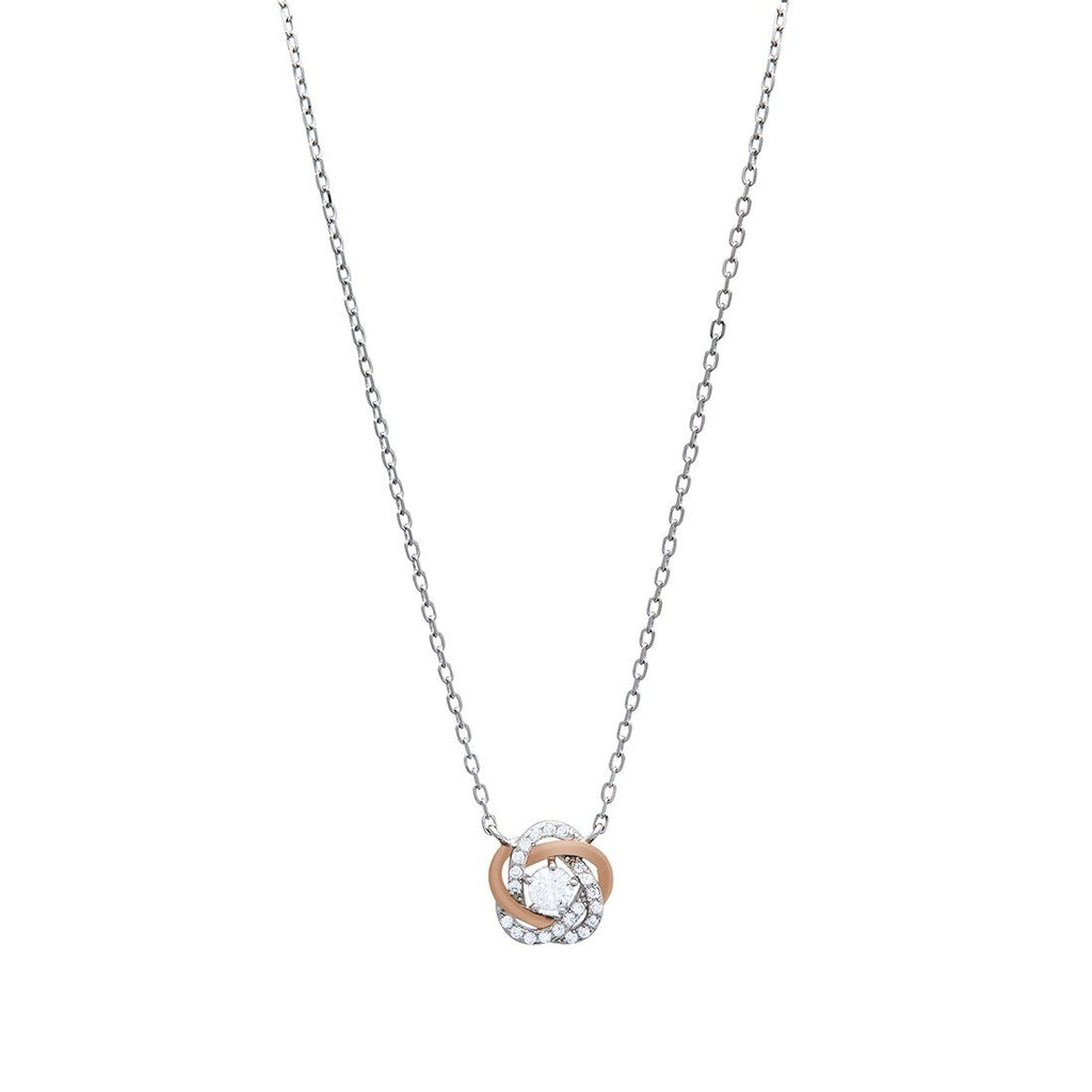 45cm Cubic Zirconia Twist Necklace in Sterling Silver