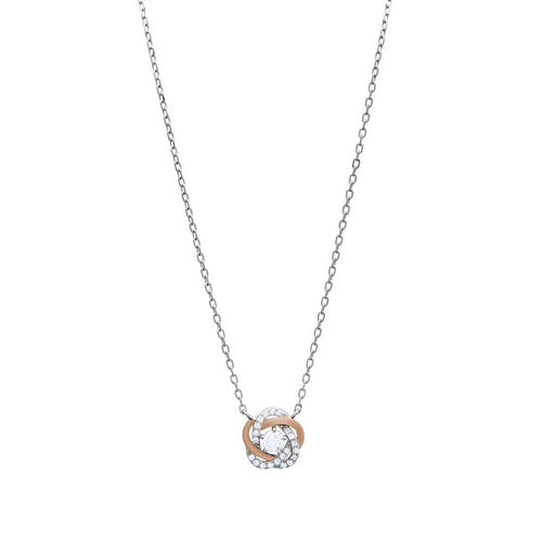 45cm Cubic Zirconia Twist Necklace in Sterling Silver