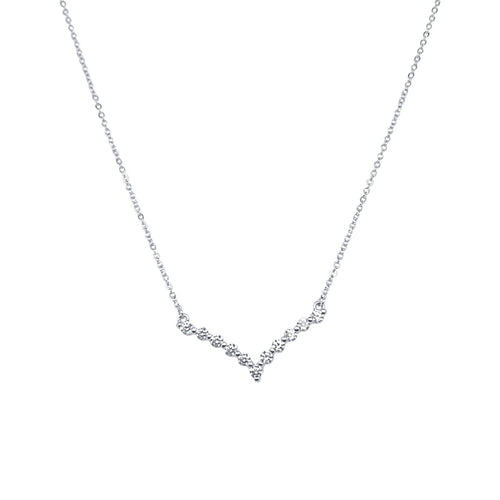45cm Tennis V Necklace in Sterling Silver