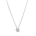 Pave Round Dome Necklace with Cubic Zirconia in Sterling Silver