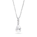 Drop Necklace with Cubic Zirconia in Sterling Silver