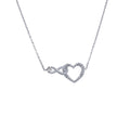 45cm Infinity and Heart Necklace with Cubic Zirconia in Sterling Silver