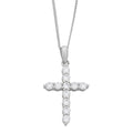 45cm Sterling Silver Cubic Zirconia Cross Necklace
