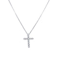 45cm Cubic Zirconia Cross Necklace in Sterling Silver