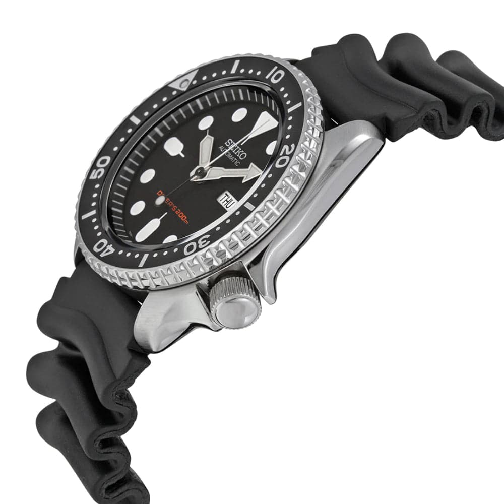 Seiko Diver's Black Dial Silicone Strap Men Watch SKX007K1P