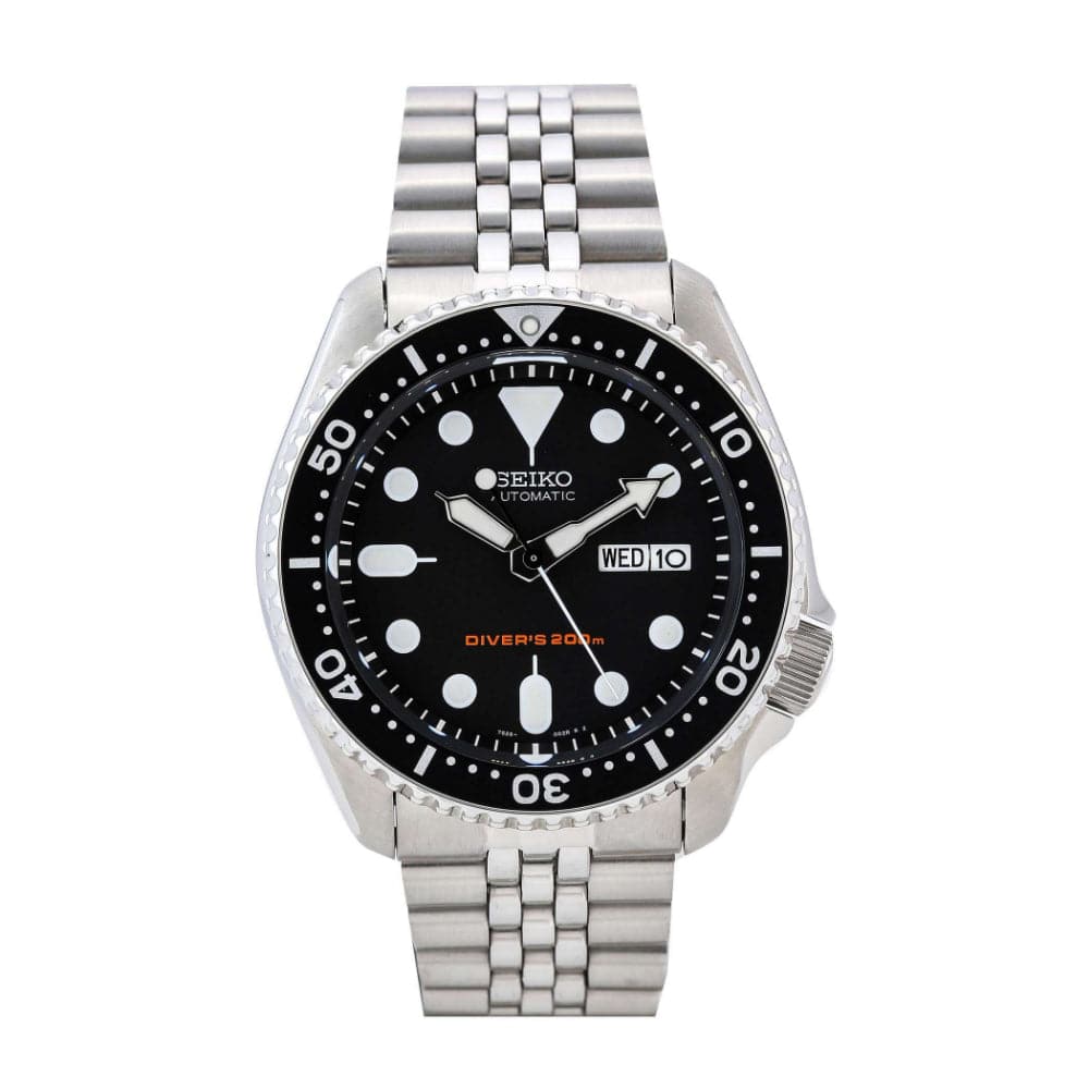 Seiko Automatic Black Dial Silver Stainless Steel Strap Men Watch SKX007K2P