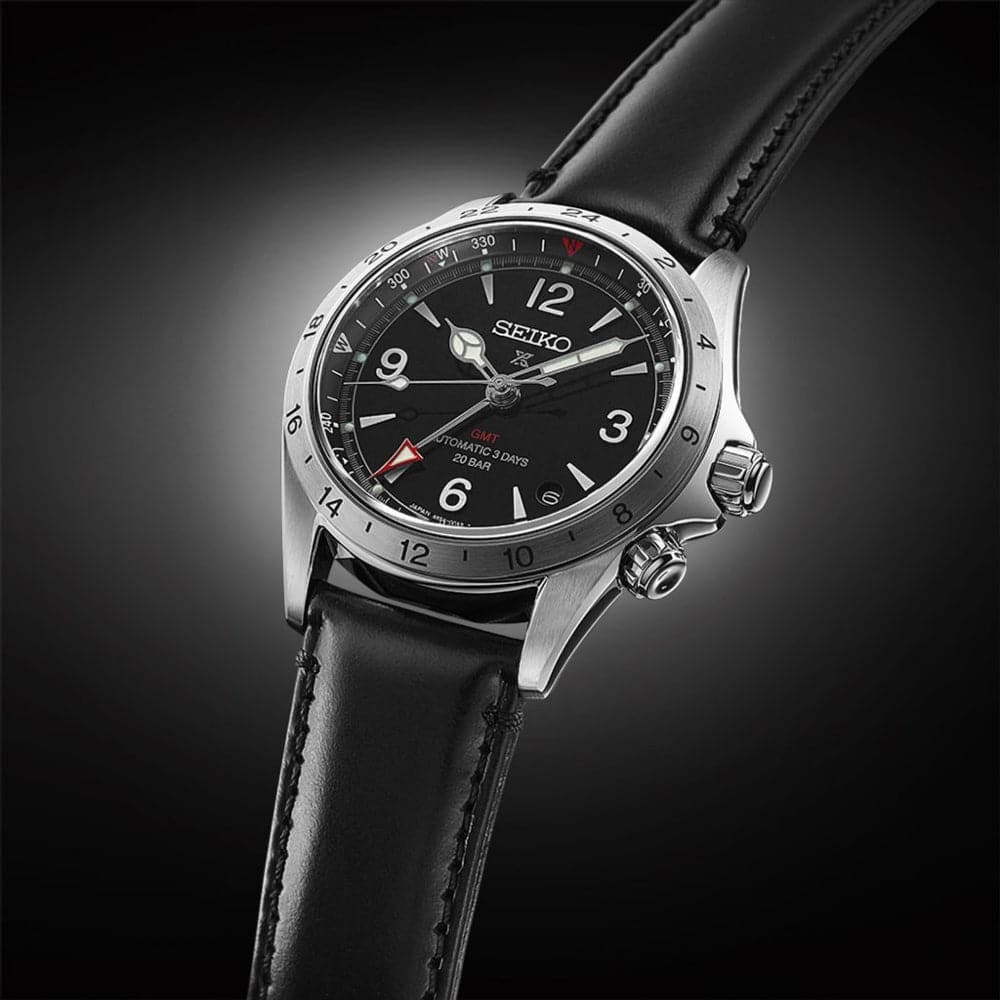 Seiko Prospex Black Dial Leather Strap Men Watch SPB379J1P