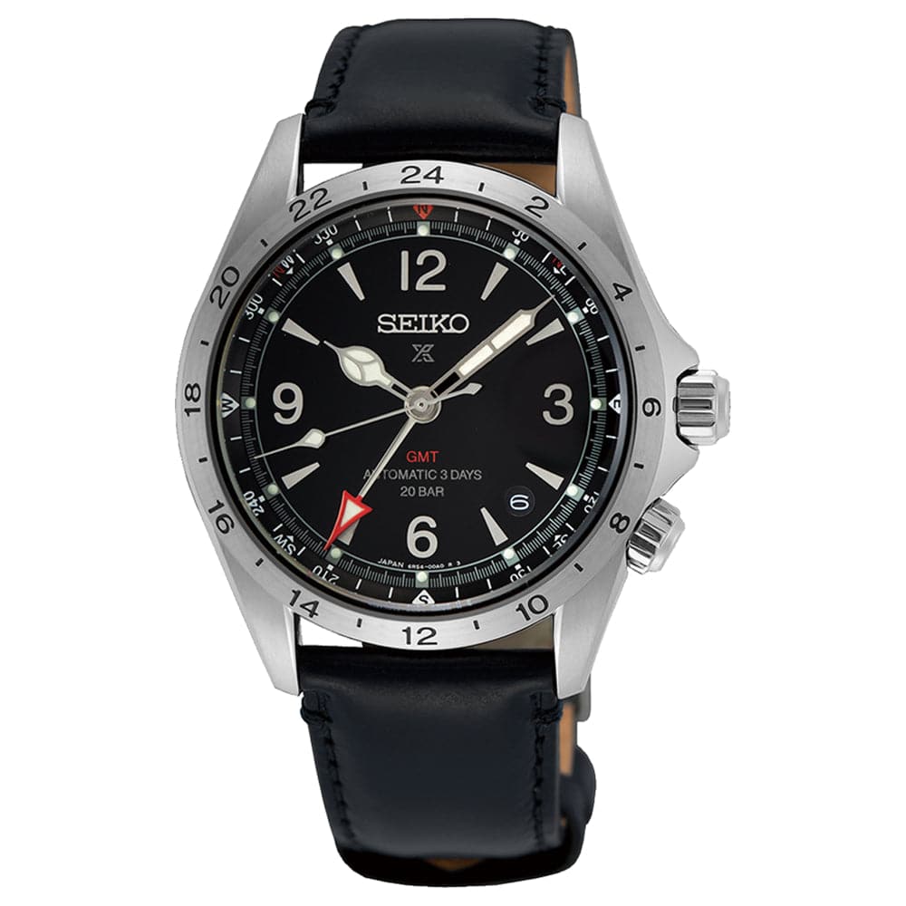 Seiko Prospex Black Dial Leather Strap Men Watch SPB379J1P