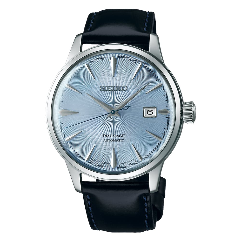 Seiko Presage Blue Dial and Leather Strap Men Watch SRPB43J1P