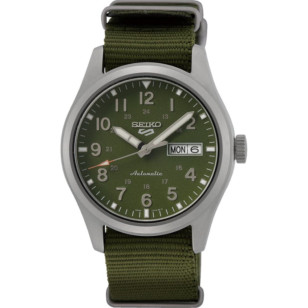 Seiko 5 Green Dial Nylon Strap Men Watch SRPG33K1P