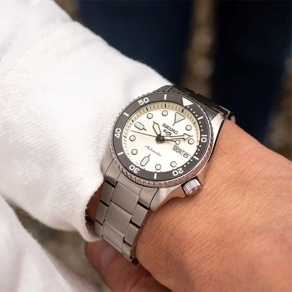 Seiko 5 Sports Silver Stainless Steel Strap Men Watch SRPK31K1P