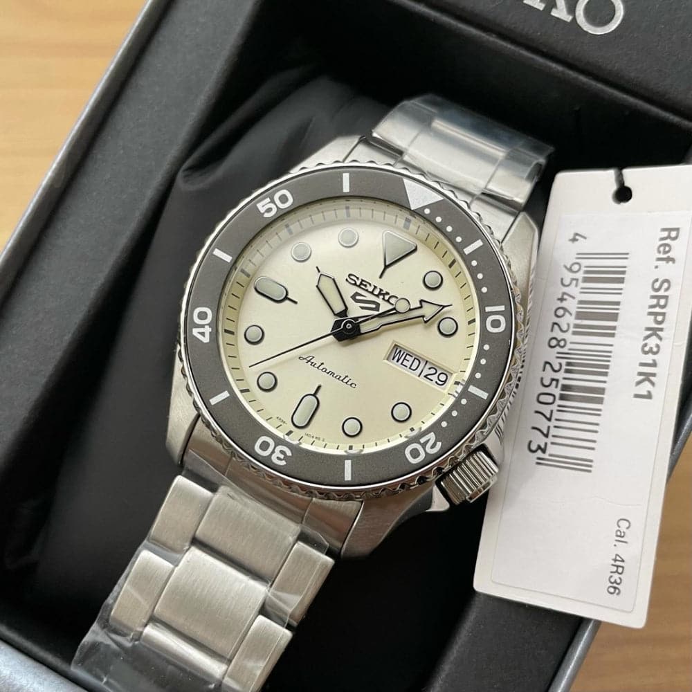 Seiko 5 Sports Silver Stainless Steel Strap Men Watch SRPK31K1P