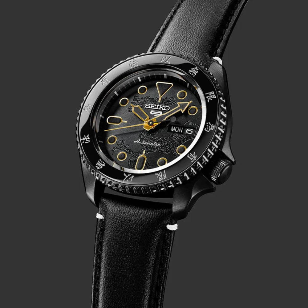 Bruce Lee Black Leather & Nylon Strap Men Watch SRPK39K1
