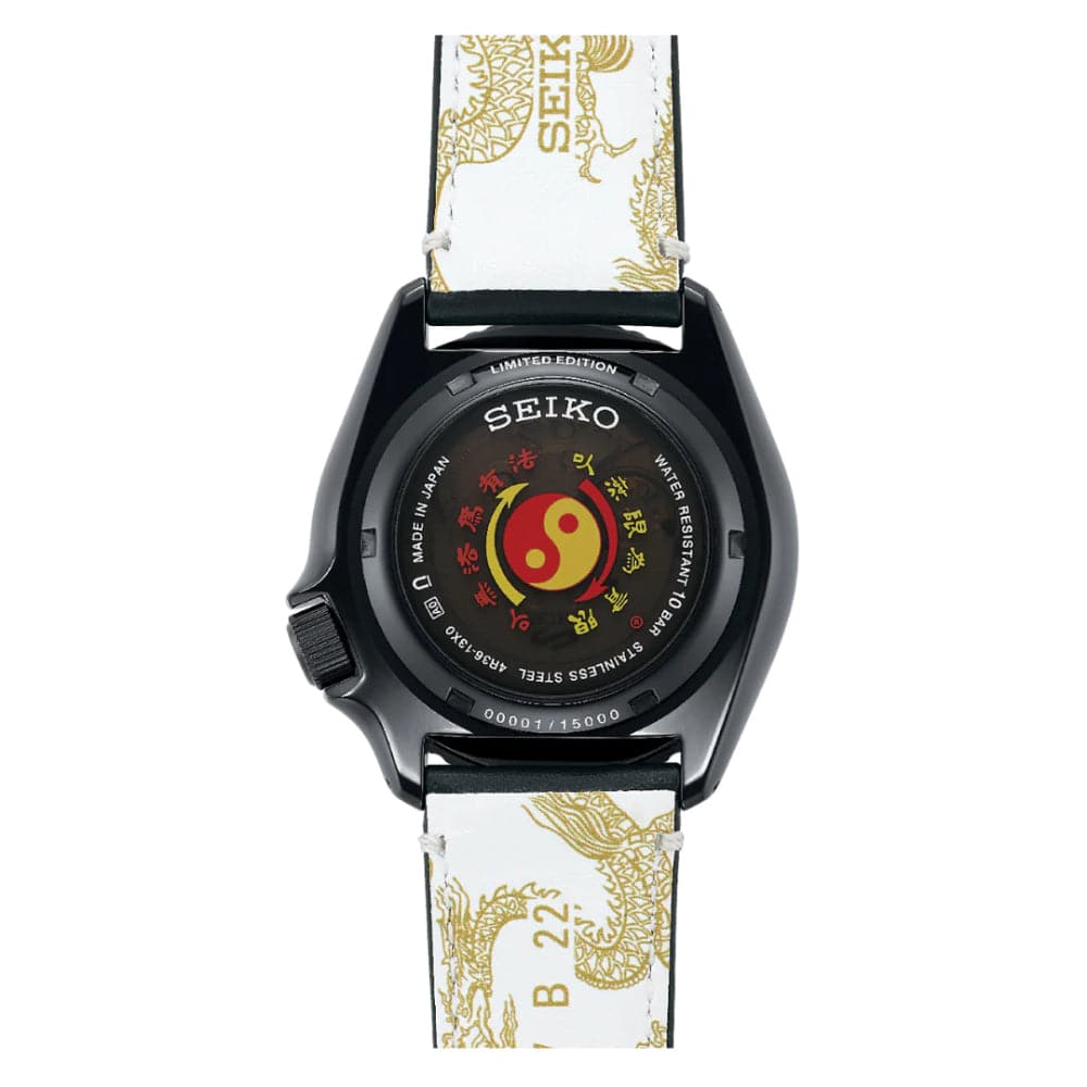 Bruce Lee Black Leather & Nylon Strap Men Watch SRPK39K1
