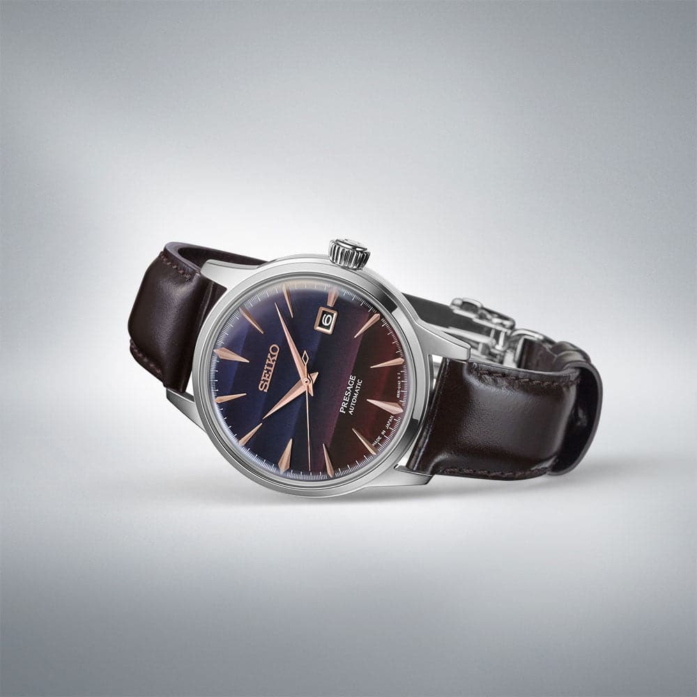 Seiko Presage Brown Leather Strap Men Watch SRPK75J1