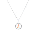 45cm Sterling Silver & Rose Plated Initial Necklace with Cubic Zirconias