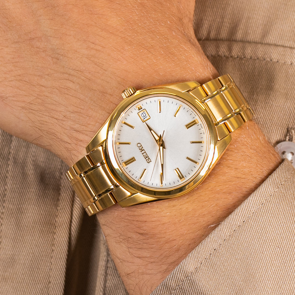 Seiko Classic Gold Stainless Steel Strap Unisex Watch SUR314P1P
