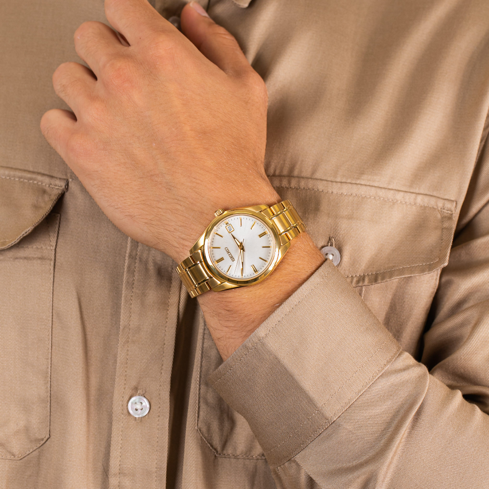Seiko Classic Gold Stainless Steel Strap Unisex Watch SUR314P1P