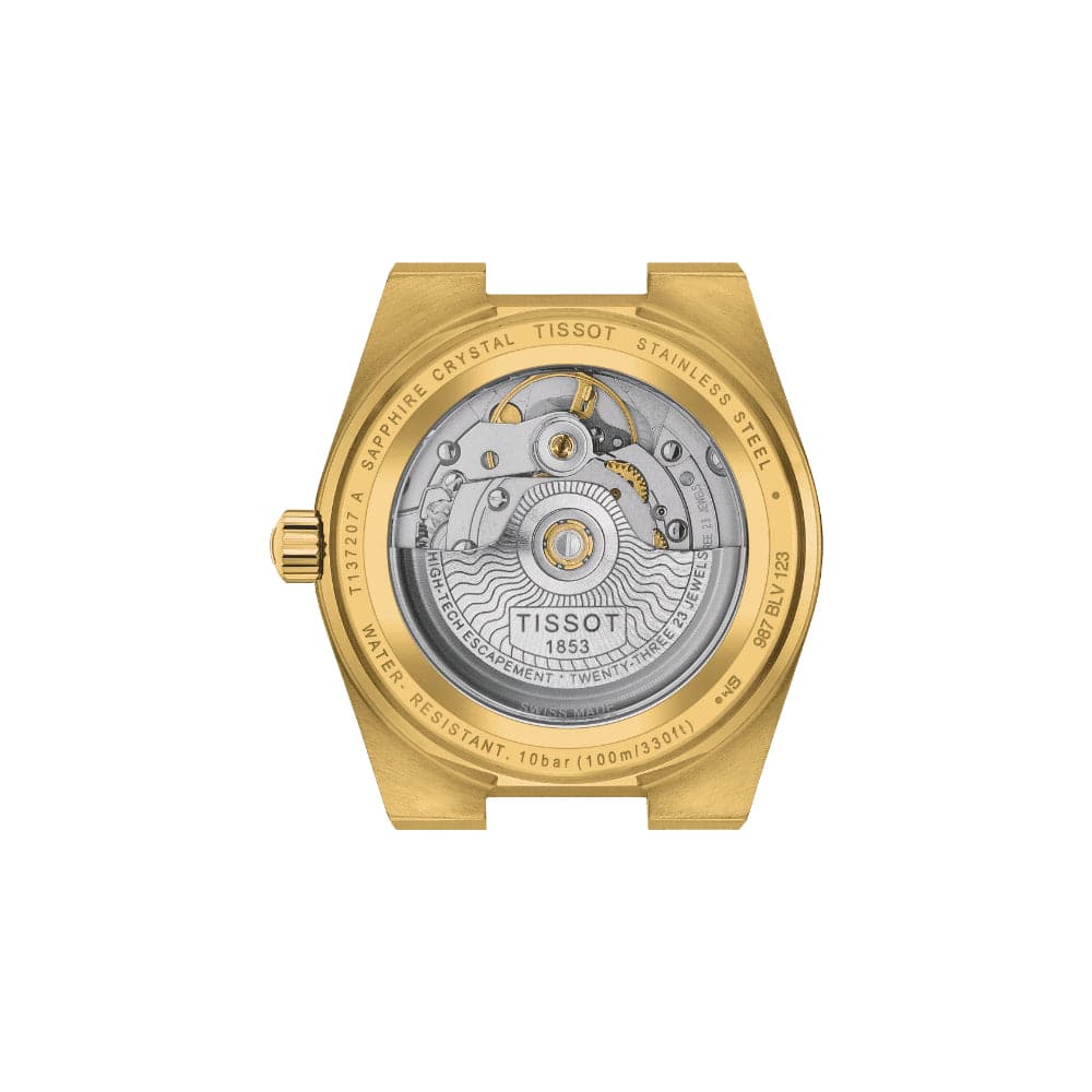 Tissot PRX Gold Dial Stainless Steel Strap Unisex Watch T1372073302100