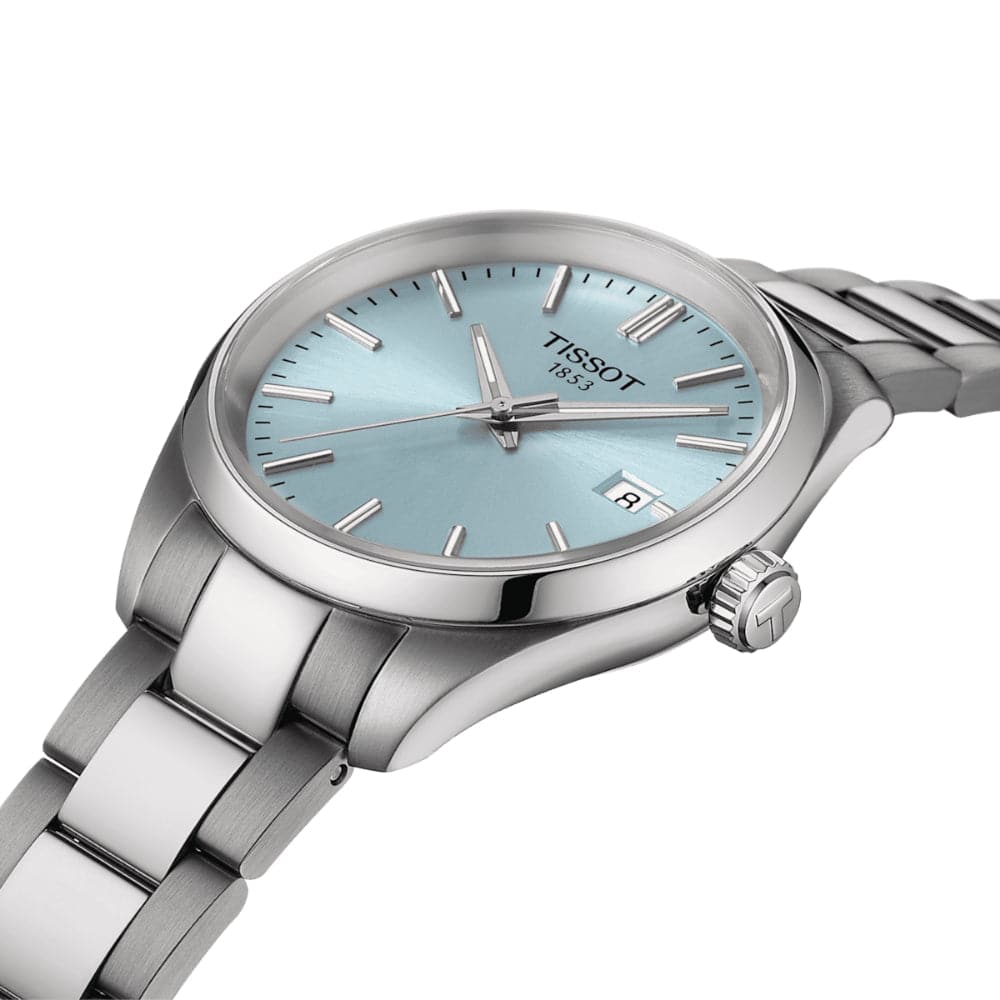 Tissot PR 100 Blue Dial Silver Stainless Steel Strap Women Watch T1502101135100