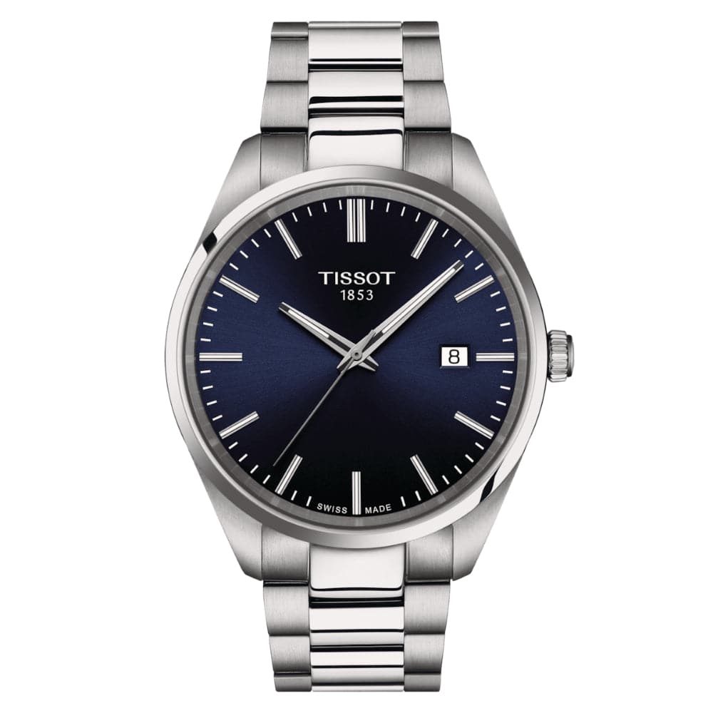 Tissot PR 100 Blue Dial Silver Stainless Steel Strap Men Watch T1504101104100