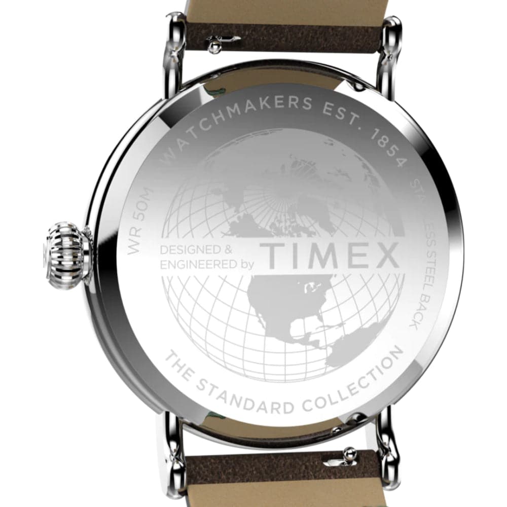 Timex Standard Green Dial Brown Leather Strap Unisex Watch TW2V71200