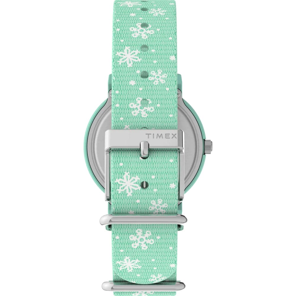 Timex Peanuts Holiday Green Fabric Strap Unisex Watch TW2W24700