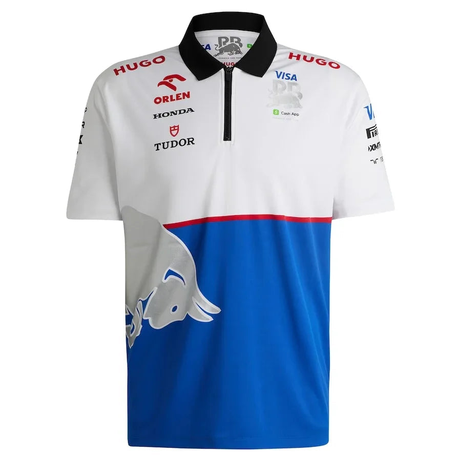 RB Vcarb F1 Team Hugo Boss Quarter-Zip Polo - Royal/White Formula 1 F1 Formula One
