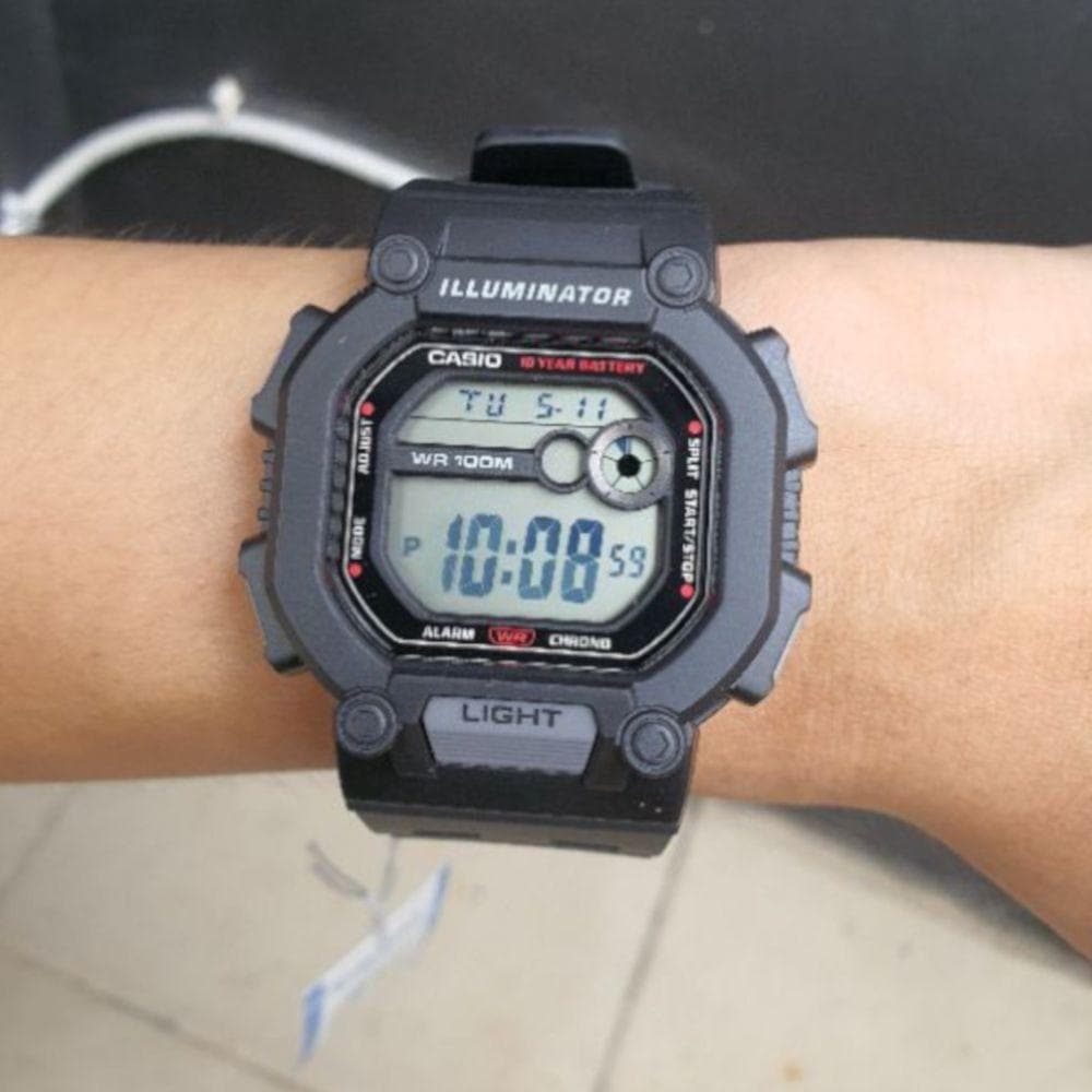Casio General Digital Black Resin Strap Men Watch W-737H-1AVDF-P