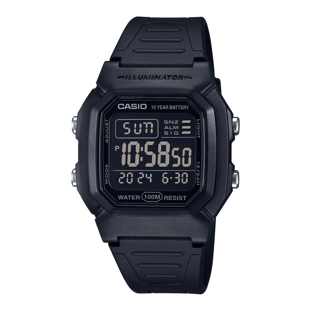 Casio General Digital Black Resin Strap Men Watch W-800H-1BVDF
