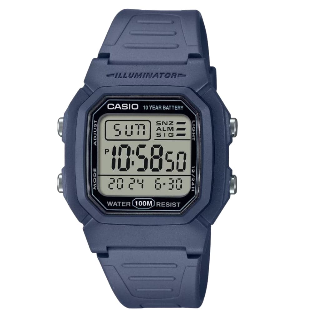 Casio General Digital Blue Resin Strap Men Watch W-800H-2AVDF