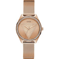 Guess Tri Glitz Rose Gold Dial Milanese Strap Women Watch W1142L4