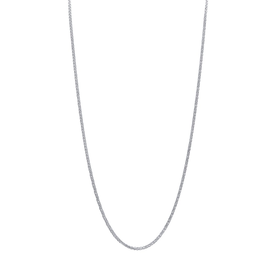 9kt White Gold Diamond Cut Wheat Chain Necklace 45cm