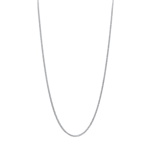 9kt White Gold Diamond Cut Wheat Chain Necklace 45cm
