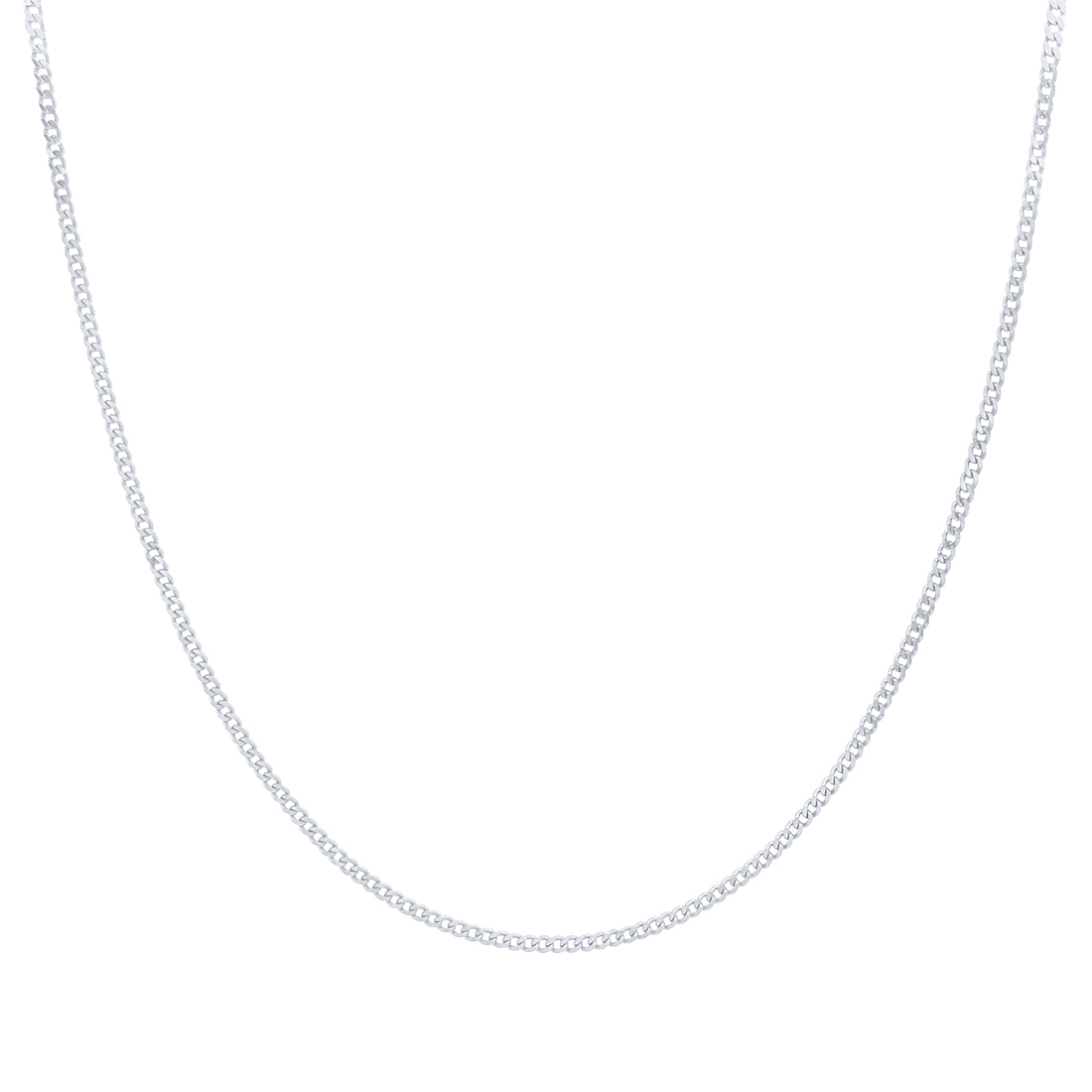 45cm Curb Chain in 9kt White Gold