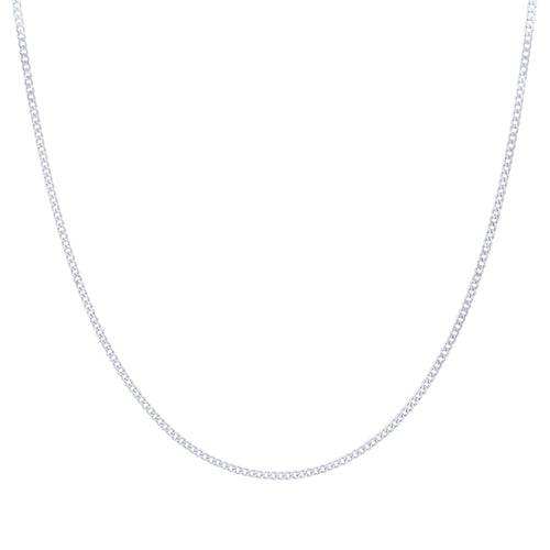 45cm Curb Chain in 9kt White Gold